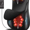 COMFIER Shiatsu Neck Back Massager with Heat, Adjustable Massage Chair Pad Back Support Massage Seat Cushion for Full Body Massager Gifts for Dad (Black)
