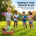 Flying Disc Launcher Toy - Pull String Flying Disc Set 5 String Launchers and 10 Flying Saucer Disk Launcher, Disk Helicopter for Kids Party Favors and Outdoor Activities