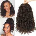 Aksice Pre-looped Yanky Twist Crochet Hair 8 Inch 8 Packs Bohemian Passion Twist Spring Mini Twist Crochet Hair for Black Women Boho Crochet Braids Synthetic (#1b/h/30)