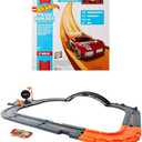 Bundle of Hot Wheels Track Builder Car & Mega Track Pack, 87 Component Parts for 40-ft of Track & 1:64 Scale Toy Car + City Track Pack, 10 Component Parts, 1:64 Scale Vehicle