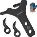 Lower Control Arm Prying Tool with Two Pry Bar Wrench Adaptor Head, Suspension Specialty Arm Lever Bushing Tool, Ratchet Pry Bar Attachment, Compatible with 1/2" Drive Extension Breaker Bar