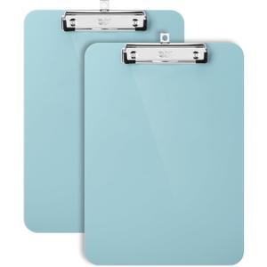 Mr. Pen- Plastic Clipboard, 12.5" x 9", 2 Pack, Clipboard Plastic, Low-Profile Metal Clip with Retractable Hanging Hole (Pastel Green)