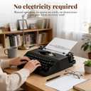 Vintage Manual Typewriter with Ribbon for Typing, Smooth Creative Writing, Letters and Notes, Retro Mechanical Portable Typewriter Machine for Sale, Ideal for Writers, Collectors and Retro Enthusiasts