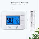Non Programmable Thermostat for Home - Single Stage 1H/1C, with Room Temperature & Humidity Display and Large Blue LCD