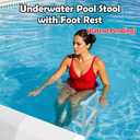 Underwater Pool Stool with Foot Rest, Pool Stools for Under Water, Poolside Chairs for Edge of Pool, in Pool Chair Poolside Seat, Relaxation Station Swimming Pool Stools, 30 Inch (30 Inch)