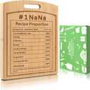 Joeyan Nana Birthday Recipe Cutting Board Gift from Granddaughter Grandson, Personalized Engraved Kitchen Present for Grandma Christmas, Large Size, Heavy Duty, 16x12x0.8"