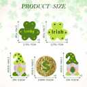 WDS WONDROUS St Patricks Day Ornaments 12-Piece Set, Felt Lucky Shamrock Irish Gnome Gold Coin Decorations with Hanging Strings for Christmas Tree Home Party Spring Decor