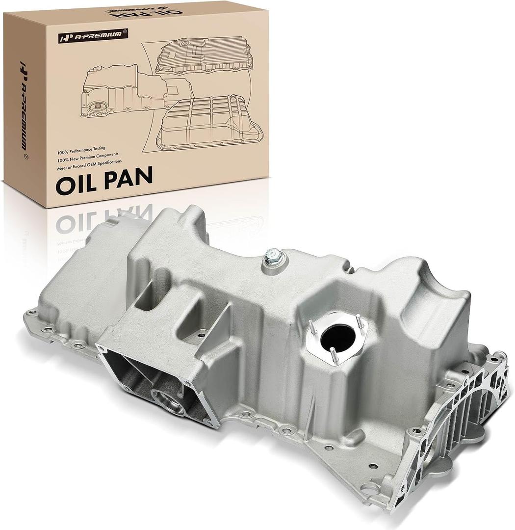 A-Premium Engine Oil Pan Sump with Drain Plug Compatible with BMW X5 2014-2018, X6 2015-2019, 3.0L, GAS
