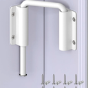 Multi-Angle Sliding Door Loop Lock, 90/180 Degree Aluminum Alloy Patio Lock Latch for Single/Double Barn Door, Window, Closet, Fence, Shed - Home Security U-Bolt Locks (White-2PCS)