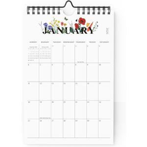 Cabbrix Mini Calendar 2026 Wall Calendar, 12 Months Calendar Runs from January 2026 to December 2026, Small Vertical 6 x 9 Inch Monthly Planner for School Office Home Organizing (White)