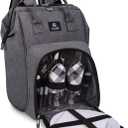 ALLCAMP Picnic Backpack for 2 Person - Insulated Cooler Bag with W/Fleece Blanket, Plates and Cutlery Set, for Family Outings, Couple Gifts (Lead Gray)