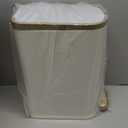 CEROELDA Small Bathroom Trash Can with Lid Soft Close10L/2.6 Gal Slim Garbage CanMetal Step WastebasketRectangle Narrow Waste Bin for Office, Bedroom, Toilet, Live Room (White)