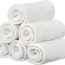 6 Pack Rayon Microfiber Inserts Liners for Adults Cloth Diapers for Incontinence Care, 4-Layer Washable Reusable Large Absorbent (White-Medium)