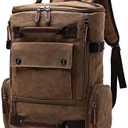 Vintage Canvas Backpack Casual Travel Rucksack 15.6inch Laptop Daypacks Hiking Camping Backpack (Coffee)