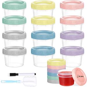 12pcs 2 oz Salad Dressing Container To Go Small Sauce Containers with Lids, Reusable Condiment Cups for Lunch Box, Leakproof, Freezer, Microwave & Dishwasher Safe