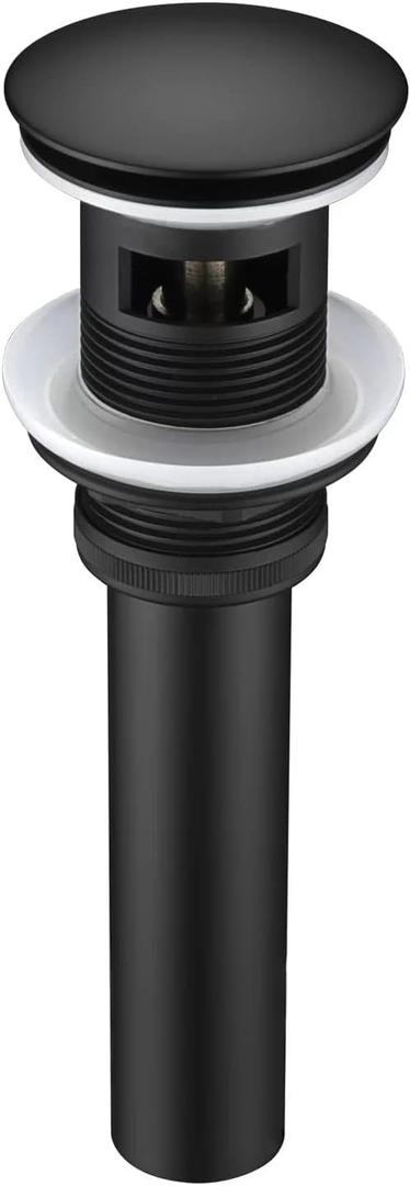 Bathroom Sink Drain with Overflow - Big Cap Fit for Large Undermount Sink with 1 3/4" Drain Opening - Pop Up Vanity Sink Drain,Matte Black
