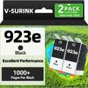 923XL 923 Black Ink Cartridges 2 Pack High Yield Compatible for OfficeJet Pro 8130e 8135e 8139e 8138e 8132e 8134e 8120e 8122e 8124e 8125e Printer