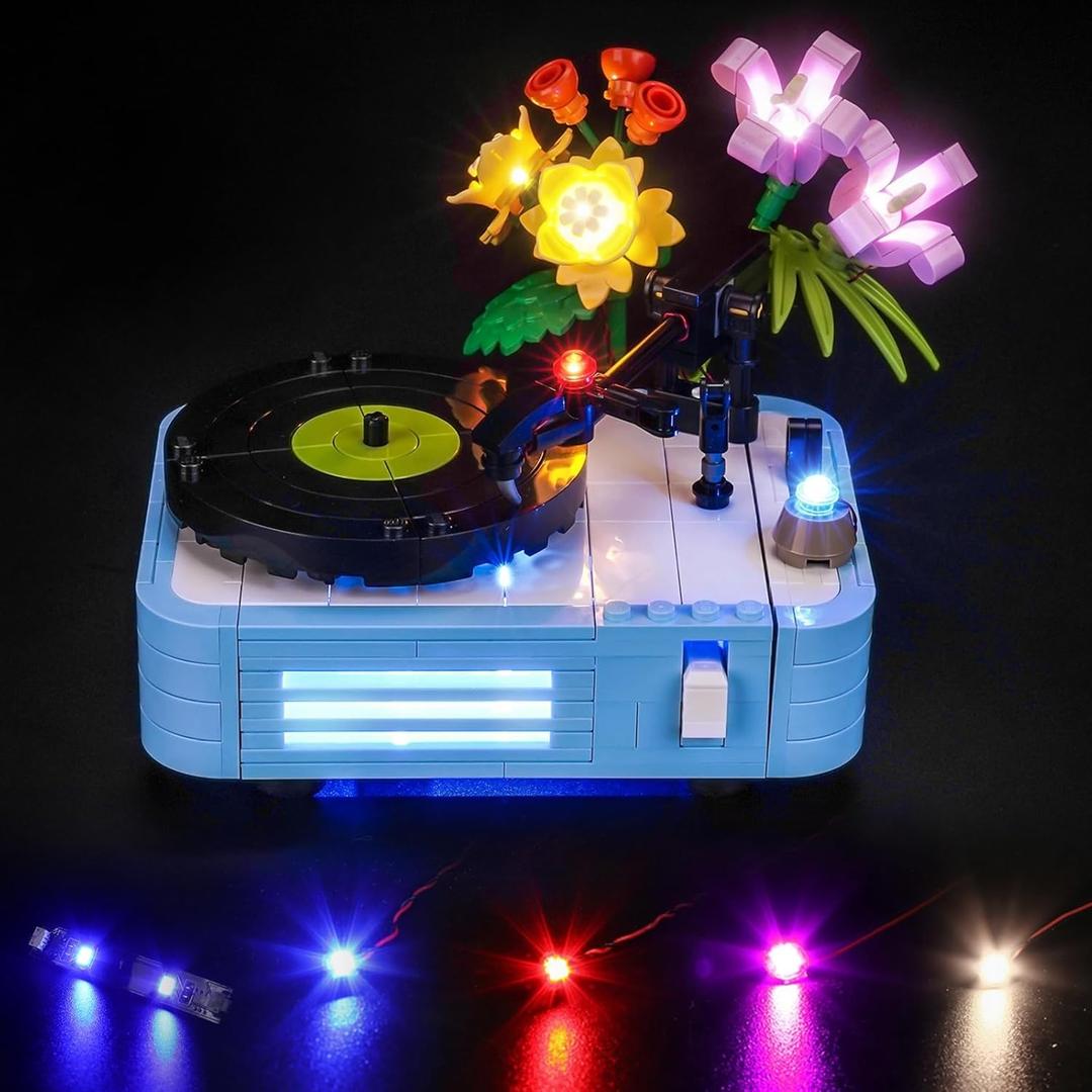 LocoLee Light kit Compatible with Lego 31172 Record Player with Flowers Creator 3 in 1, LED Lighting Compatible with Record Player LEGO 31172 - Just the Lights