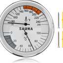 Sauna Thermometer and Hygrometer, 2 in 1 Hanging Sauna Temperature Gauge, Precise Temperature & Humidity Gauge for Sauna Roomsk Indoor Humidity, Temperature Range 70-250F, Humidity Range 0-100%