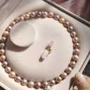 Jewelry Velvet Box Pearl Necklace Earring Bracelet Gift Display Case Wedding Jewelry Storage Holder (Beige For Pearl Necklace Earrings Bracelet)