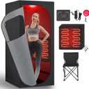 RRGFB Far Infrared Sauna Box with Red Light Therapy, Portable Dry Sauna for Relaxation, Detoxification, Carbon Crystal Heating,9 Levels, Full Size 5.9ft×2.9ft×2.6ft