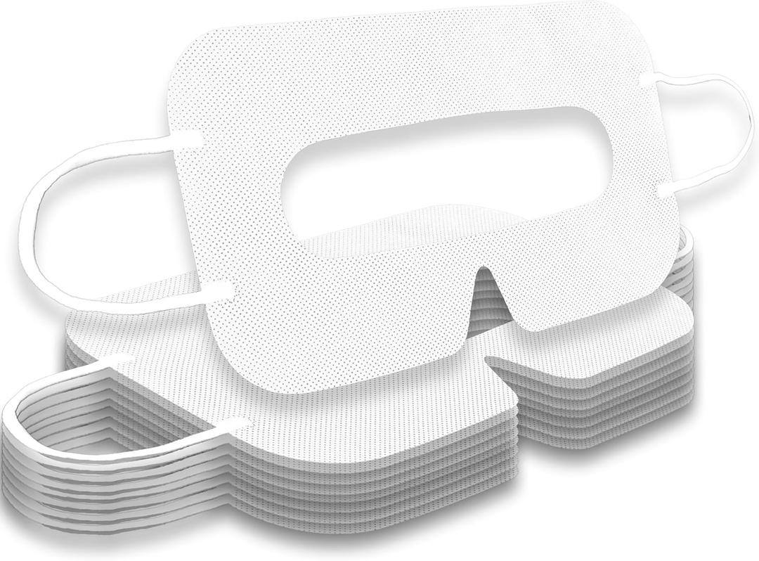Disposable VR Mask for Apple Vision Pro/Meta Quest Serial Sweat Prenvent Eye Cover Mask for Virtual Reality Headsets (White) (100 Pcs, White)