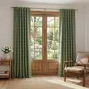 NICETOWN Buffalo Check Plaid 100% Blackout Curtains 84 Inches Long for Bedroom, Living Room Thermal Insulated Room Darkening Rod Pocket Back Tab Drapes, Olive Green, 52" W x 84" L, 2 Panels
