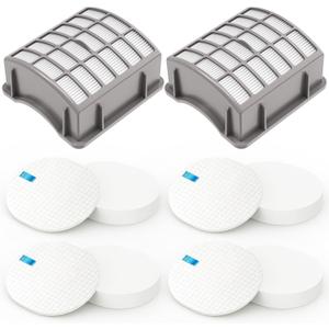 Colorfullife 4 Foam + 2 Post-Motor Filters for Shark Navigator Professional NV70, NV71, NV80, NVC80C, NV90, NV95, UV420 for Shark Rotator Professional XL Capacity NV90 Replacement Parts XFF80 XHF80