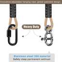 BeneLabel Tree Swing Ropes, Hammock Tree Swings Hanging Straps, Adjustable Extendable, for Outdoor Swings Hammock Playground Set Accessories, 5ft(60"), 2 Pack, Raw White (1.5m)