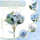 Tigeen 6 Bundles Artificial Bouquet Flowers Artificial Peonies Faux Roses Silk Flowers Hydrangea Bouquet for Wedding Table Centerpiece Floral Vase Decor(Blue)