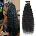 Super Wave Bulk Human Hair 100% Unprocessed Brazilian Virgin Human Hair Extensions Bundles for Braiding Hair Wet and Wave Micro Human Hair (1Pack-4PCS, 20inch, Natural Black)