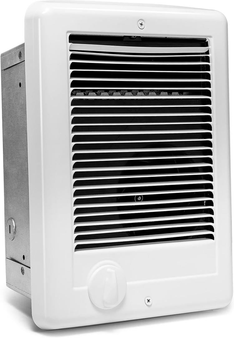 Electric Wall Heater for Indoor Use Complete Unit with Thermostat (Model: CSC151TW, Part: 67509), 5120 BTU, 120 Volt, 1500 Watt, White