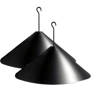 19 Inch PP Squirrel Proof Baffle for Protecting Outside Pole Bird Feeders and Bird Houses, Hang Mount Raccoon and Squirrel Guard Stopper for Shepherd Hooks - Black, 2 Pack