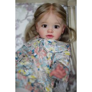 iCradle 26 Inch Big Realistic Reborn Toddler Girl Doll Handmade Silicone Soft Vinyl limbs and cloth body Baby Doll That Look Real Lifelike Newborn Baby Dolls Toy Set for Kids