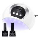 UV Nail Lamp,54W UV Light for Gel Nails with Base and Top Coat Set,Professional Curing Lamp Auto Sensor and 3 Timer Settings Nail Light Dryer for Salon and Home DIY