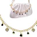 Purse CharmsHeart Black Zircon Bag Charms for Handbags Purse Keychain Bag Charm Chain Keychains for Women