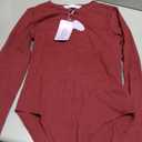 MANGOPOP Round Neck Long Sleeve Short Sleeve Bodysuits for Women Basic Body Suit Shirts Tops Medium,Long Sleeve Deep Red