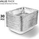 Stock Your Home Aluminum Pans 9x13 Disposable Foil Pans (30 Pack) - Half Size Steam Table Deep Trays - Tin Foil Pans Great for Cooking, Heating, Storing, Prepping Food
