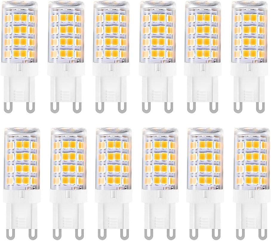 G9 LED Light Bulbs, 5W(40W Halogen Equivalent), 100V-240V, 430LM, Warm White 3000K, G9 Base Non-Dimmable Light Bulbs for Home Lighting,12-Pack