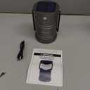 Lichamp 1Pack Solar Camping Lantern, USB Rechargeable LED Lanterns Battery Powered Pop Up Flashlight Lamps with Three Modes Power for Power Outages Hurricane Supplies Emergency Indoor & Outdoor