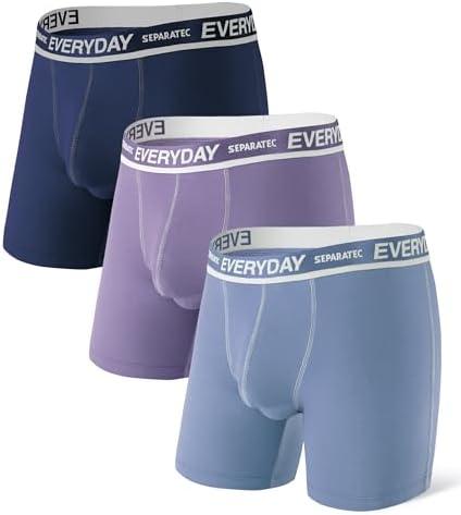 Separatec Cotton Dual Pouch Men's Underwear Comfortable Soft Breathable Everyday Boxer Briefs for men 7 Pack, Size M