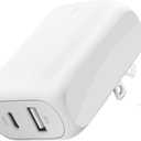 Belkin 42W Dual Port Charger Block, USB-C + USB-A Charger Super Fast Charging - Samsung Galaxy S25, Apple iPhone 17, Air, Pro, Pro Max, iPad, AirPods, Apple Watch, Nintendo Switch 2 & More - White