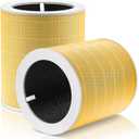 Core 600S Pet Care Replacement Filter for LEVOIT Core 600S Air Purifier, 3-in-1 H13 True HEPA, High-Efficiency Activated Carbon, Core 600S-RF-PA, 2 Pack, Yellow