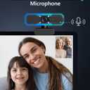 NBPOWER 1080P 60FPS Streaming Camera Webcam with Microphone and Fill RGB Light,Autofocus,Work with Laptop/Desktop Computer/Windows/Mac OS/PC Computer for Camera
