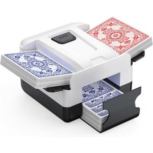 Automatic Card Shuffler, Electric Shuffling Machine for 1-2 Decks, Low Noise, Rechargeable & Portable Shuffler Machine for Poker, UNO, Blackjack