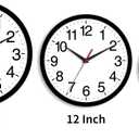 Rohioue 14 Inch Wall Clock Modern Battery Operated Silent Non Ticking Large Analog Clock for Living Room Office Home Bedroom Kitchen Bathroom(Black)