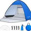 Pop Up Beach Tent Beach Shade Tent for 1-4 Persons Sun Shelter UPF 50+ Enclose Zipper Door Portable Easy Up Beach Tent