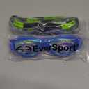 EverSport Kids Swim Goggles, Pack of 2 Swimming Goggles for Children Teens, Anti-Fog Anti-UV Youth Swim Glasses for Age 4-16 (Green/Black & Mirrored Blue)