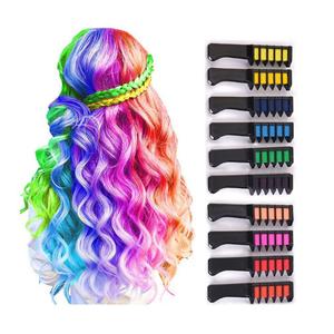 New Washable Temporary Hair Chalk Comb,Temporary Hair Dye Styling Tool for Girls Festival Birthday Party Cosplay,Does Not Hurt Hair,Easy to Clean,Easy to Color and Use-10 pcs