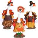 Yeyeplum 3 Set Thanksgiving Turkey Porch Goose Outfit Fall Pumpkin Clothes 23 Inch Pilgrim Cement Goose Outfit Autumn Turkey Dresses Clothes for Thanksgiving Party Autumn Yard Outdoor Garden Decor